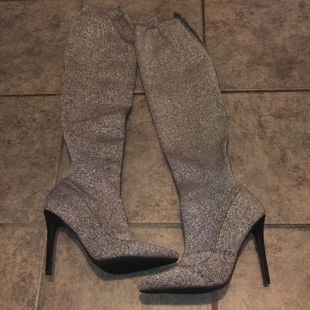 Thigh High Glitter Boots ✨